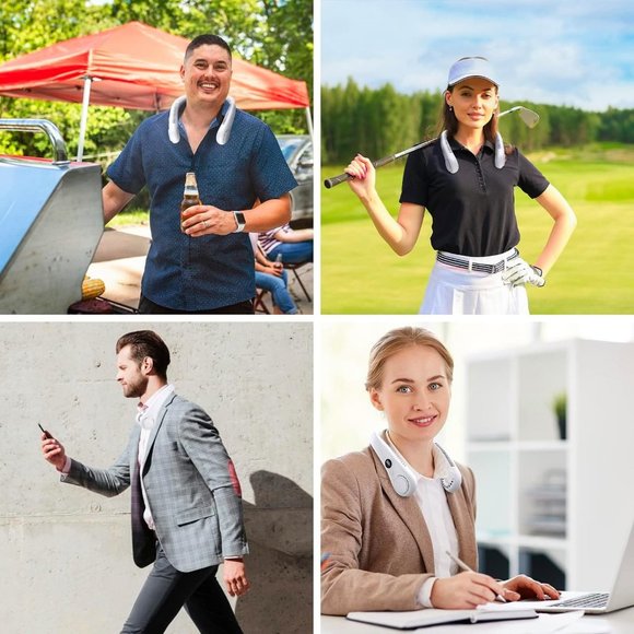 Portable Neck Fan, 360°Cooling Personal Fan, Hands Free Bladeless Fan, No Leaf - Picture 3 of 9